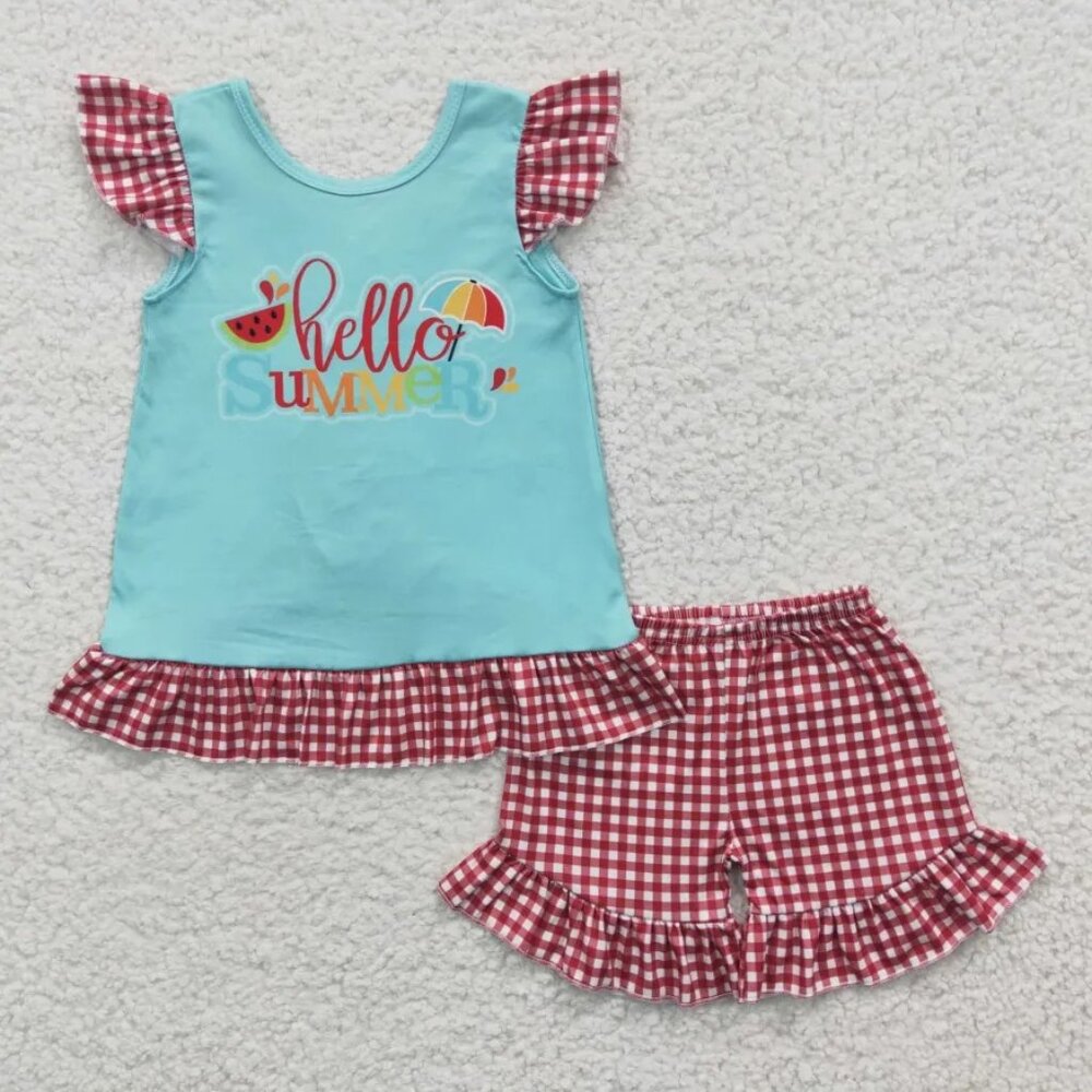 5-6T, Hello Summer Short Outfit, New in Bag